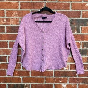 Out From Under Urban Outfitters Small Pink Oversized Waffle Knit Boxy Top